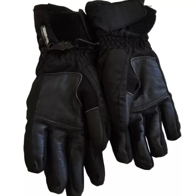Kombi Women's Medium Waterguard Ski Gloves Black With Leather Palm