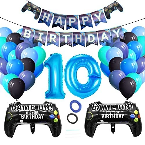 Achat Fissaly® 12 Anniversaire Décoration Embellissement - Ballons – Anniversaire - Garçon & Fille - Noir Et Or En Gros