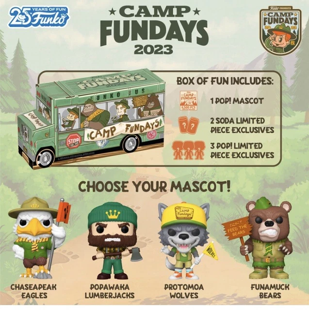 FUNKO CAMP FUNDAYS 2023 SDCC Box of Fun RANDOM MASCOT PREORDER Shipped