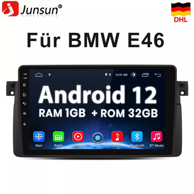 9" Android 12 Autoradio GPS Navi USB BT WIFI FM 1+32GB für BMW 3er E46 DE NEU!
