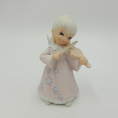 Lefton 1982 The Christopher Collection Handpainted Girl Angel Playing Violin