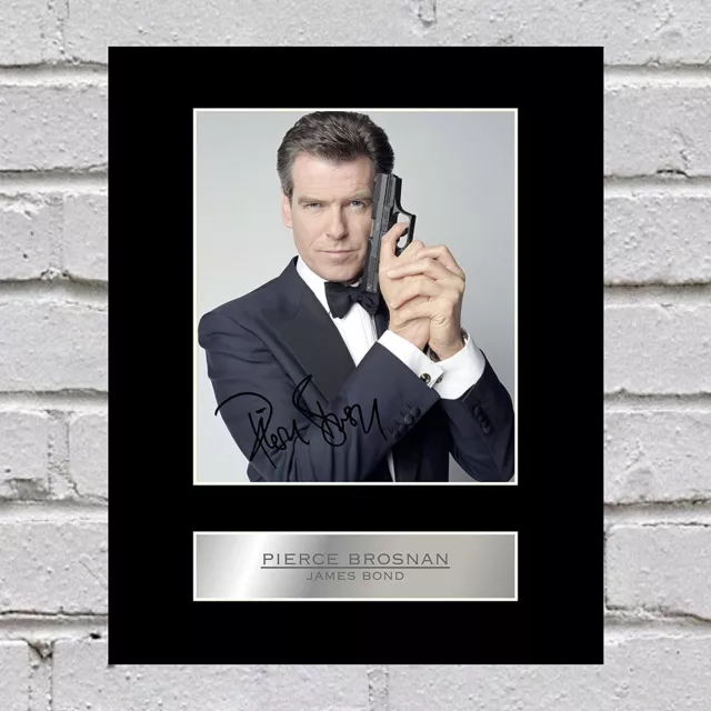 Pierce Brosnan Signed Photo Display James Bond 007 Gift Picture Print