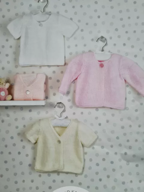 Baby Easy DK Knitting Pattern Round & V Neck Cardigans 12 - 22" (48)