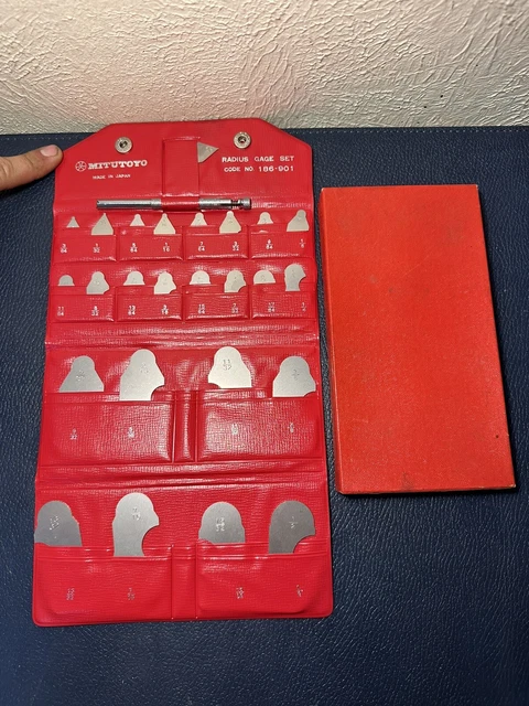 MITUTOYO RADIUS GAGE Set # 186-901 Stainless Hardened 1/64 thru 1/2