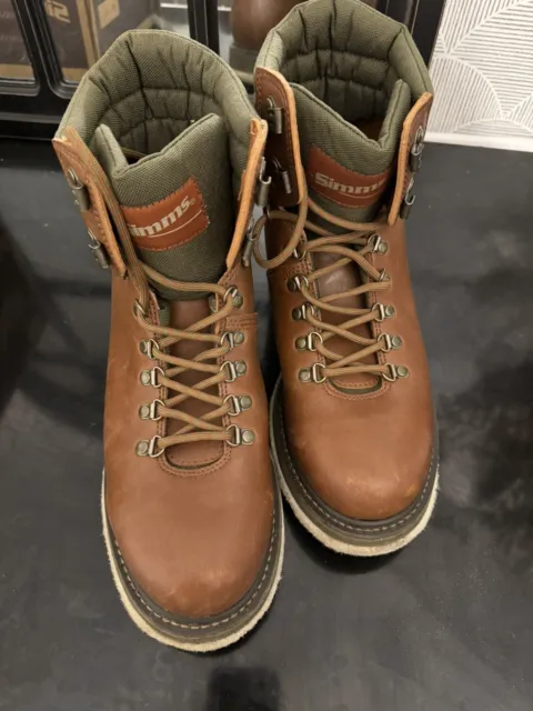 SIMMS FREESTONE BROWN Leather Fly Fishing Felt Sole Wading Boots Men's Size  11 $60.00 - PicClick