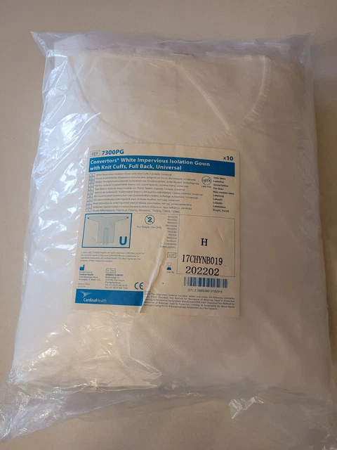 Cardinal Health Convertors Isolation Gowns UNIVERSAL White Pack of 10