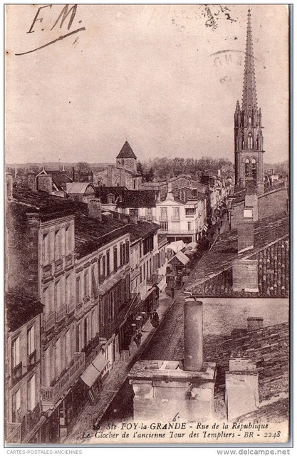 33 SAINTE FOY LA GRANDE - vue plongeante sur la rue de la republique