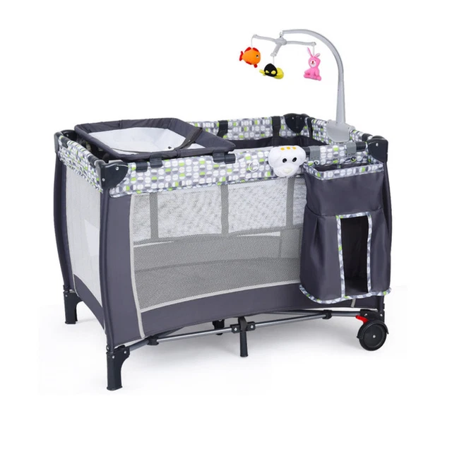 Foldable Travel Baby Crib Playpen Infant Bassinet Bed with Carrying Bag