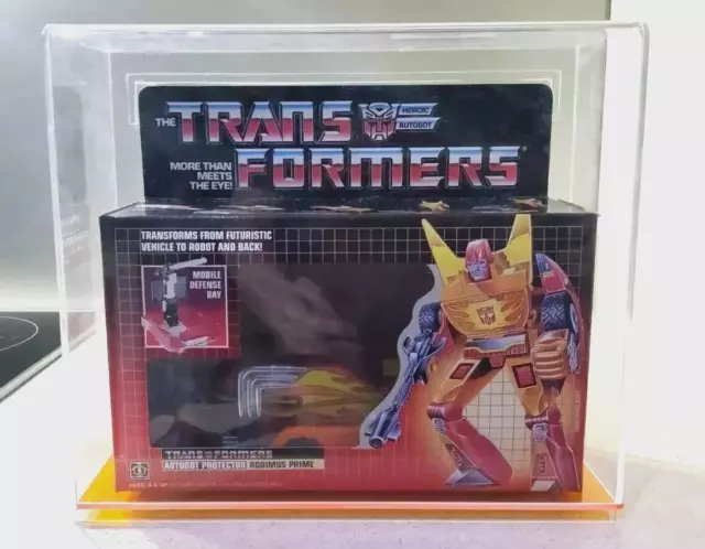 Rodimus Prime ~ Autobot Leader Complete w/ Box & Acrylic ~ Transformers G1 1986