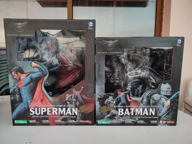 Batman Vs Superman Dawn of Justice ArtFX+ Kotobukiya Statue Set 1/10 RARE