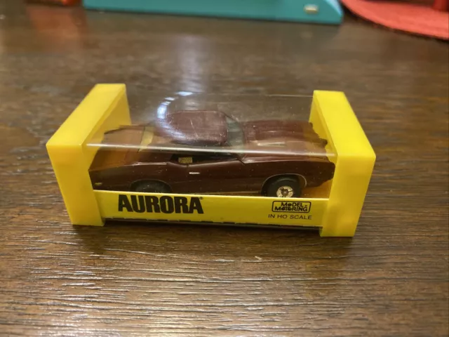 Vintage AURORA T-JET PONTIAC GTO BURGUNDY/BROWN  HO SLOT CAR Nice Condition