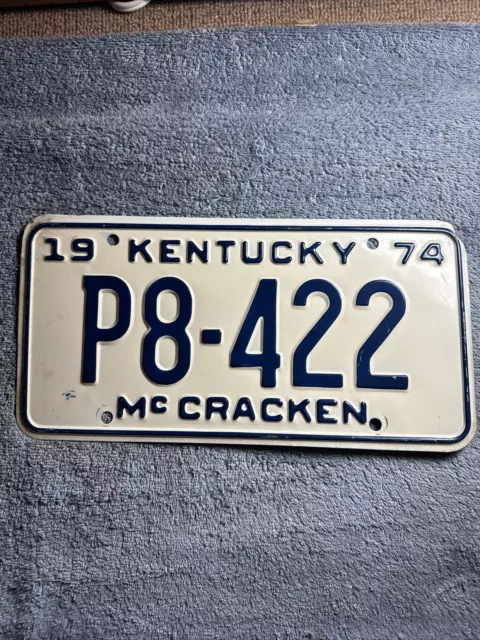 1974 McCracken County Kentucky License Plate P8-422