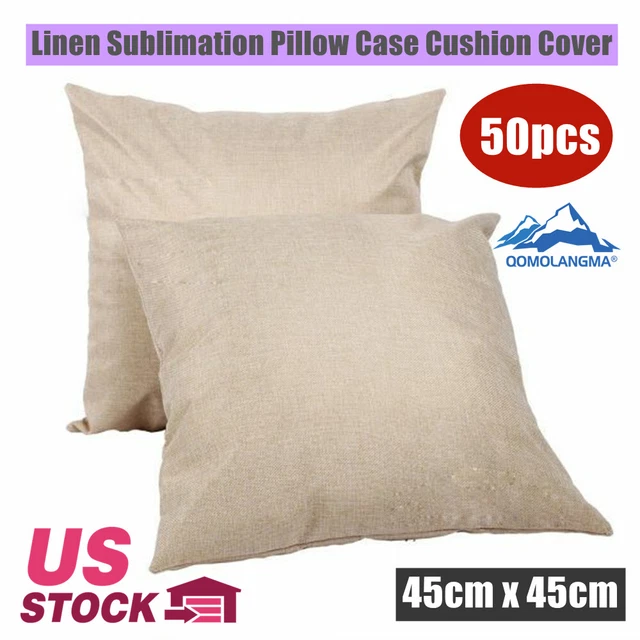 50pcs 18 x 18in Linen Sublimation Blank Pillow Case Cushion Cover for Printing