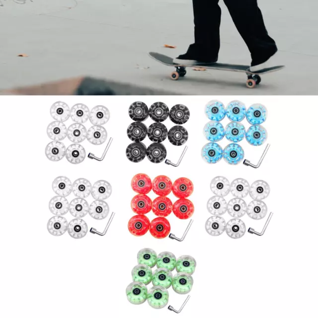 Ruote per pattini a rotelle quad 8 pezzi Ruote per skateboard luminose