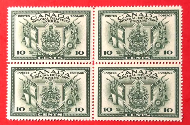 CANADA Sc#E10 1942 Coat of Arms Special Delivery Block of 4 MNHOG XF/SUP (12-298