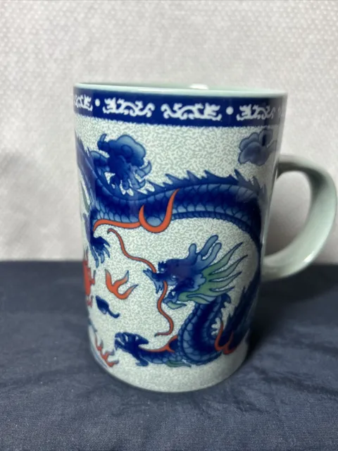 Blue Dragon  Chinese Tea Cup Porcelain Coffee Mug