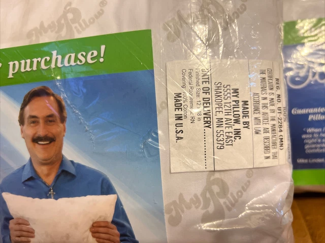 2 New In Plastic My Pillow Go Anywhere Pillows 12" X 18" New 2