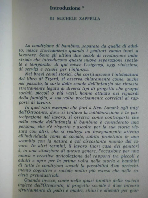 Per mano Asili nido scuola materna infanzia Tizard Moss Perry Feltrinelli libro 2