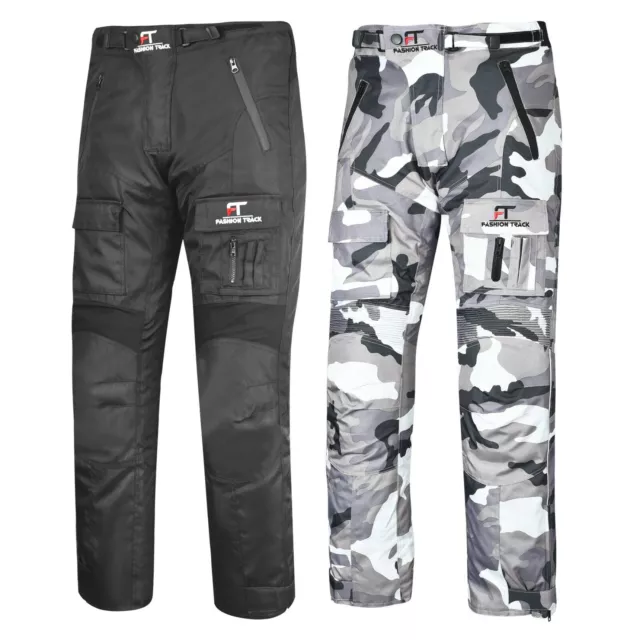 Motorbike Motorcycle Waterproof Cordura Textile Trousers Pants Armours BLACK