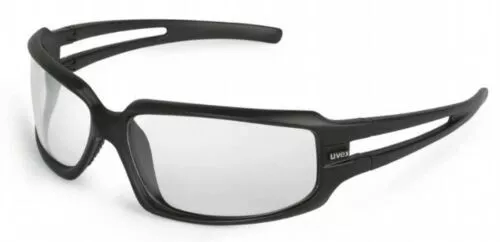 uvex SONIC SAFETY GLASSES Anti-Scratch/Hardcoat Clear Lens, Black Frame