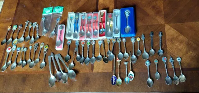 HUGE Lot 59 Souvenier Spoons Mostly Europe w/20 Silverplate