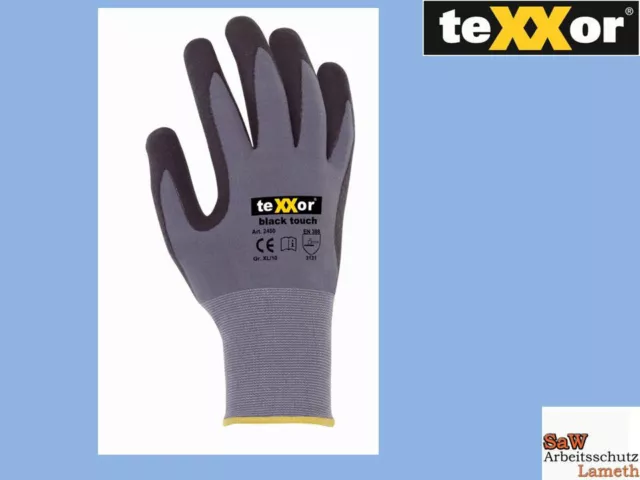 teXXor Black Touch 2450 Nitril Handschuhe 7 8 9 10 11 Arbeitshandschuhe Montage