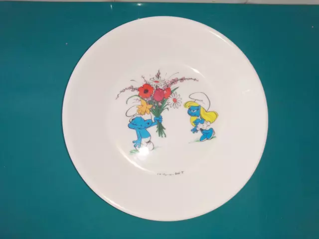 Assiette creuse enfant Les Schtroumpfs smurf Peyo Bd melamine Plastorex