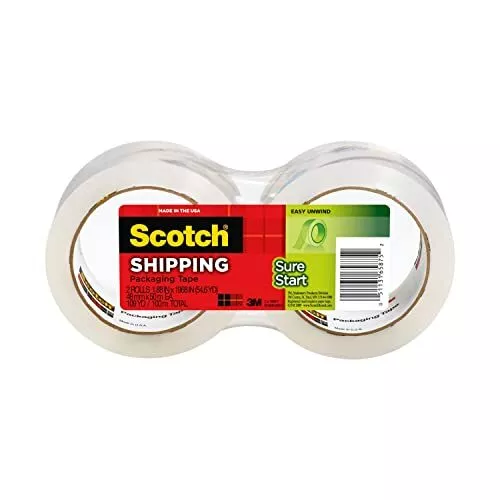 Scotch Sure Start Shipping Packaging Tape 1.88 x 54.6 yd Designed for and No