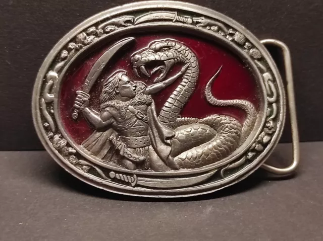 Buckle/Gürtelschnalle SNAKE FIGHTER,Vintage 80er/90er, Buckles of America