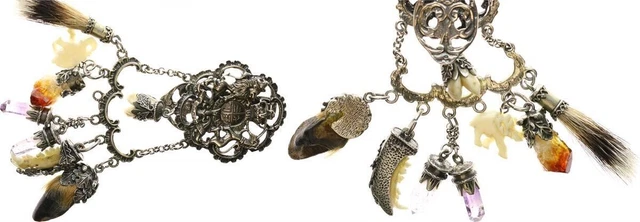 Silber-Trachtenschmuck Uno Adligen Jägers Con Numerose Animali 102794