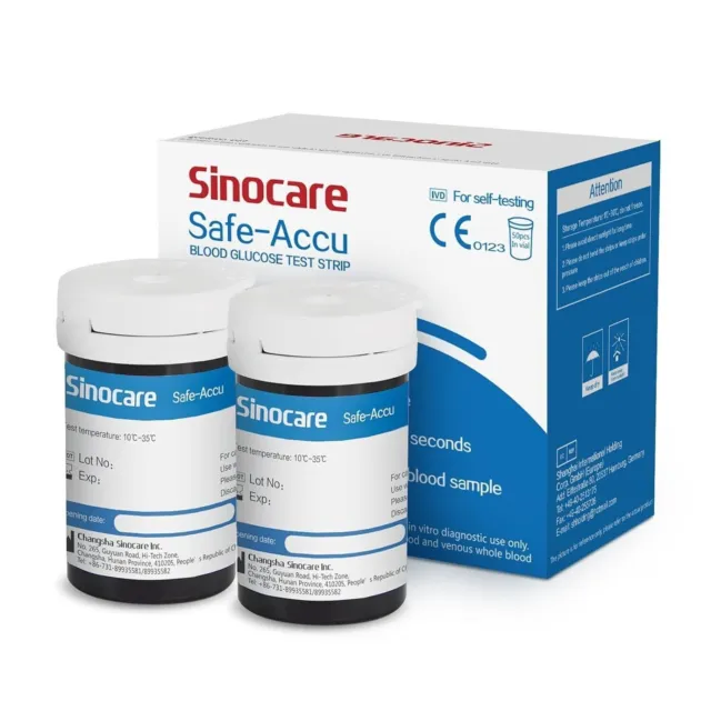 TIRAS reactivas de glucosa en sangre SINOCARE SAFE ACCU, caja de 50 envío...