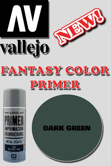 Vallejo 28026 Sprühdose Dark Green – 400 Ml, Hochpigmentiert, Für Metall, Plastik & Resin, 2 Sprühknöpfe