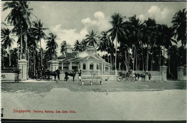 PC CPA SINGAPORE, TANJONG KATONG, SEA SIDE VILLA, VINTAGE POSTCARD (b4276)