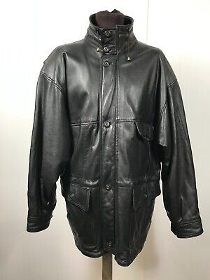 Jacket Coat Zip Buttons Size 54 Black Hugo Boss R262