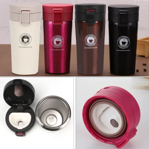 Travel Coffee Mug Insulated Thermos Cup Thermal Stainless Steel Flask Vacuum 380