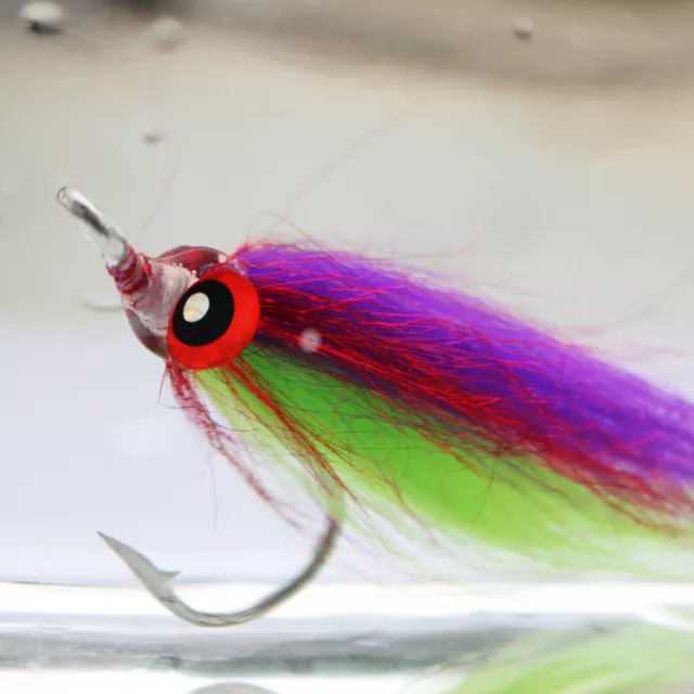 12 pcs 2/0 Wounded Minnow Fry Salmon Trout Sea Bass Steelhead Fly Fishing Flies