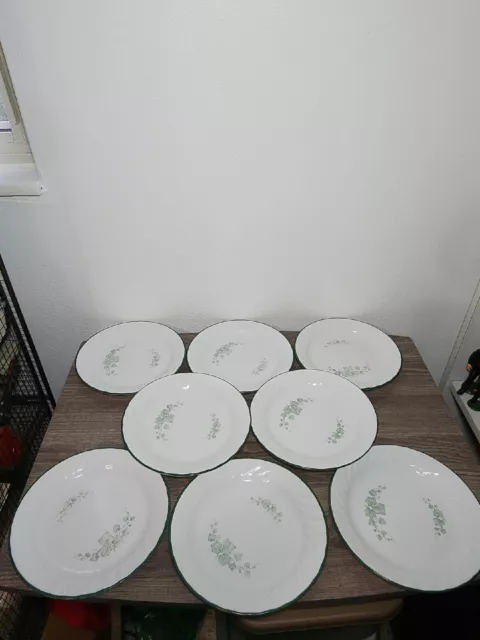 8 Corelle Callaway Ivy 7.25 Inch Luncheon Salad Plates Green Ivy