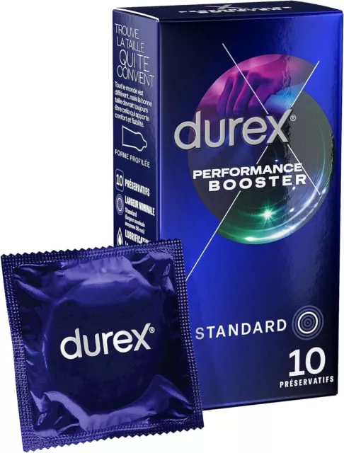 Durex PERFORMANCE BOOSTER - 10 Préservatifs - Effet Longue Durée