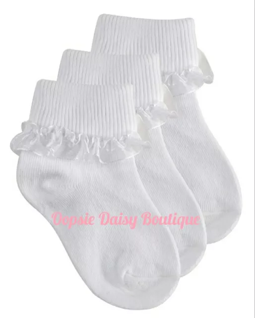Baby Girls White Frilly Ankle Socks 3 Pack 💗