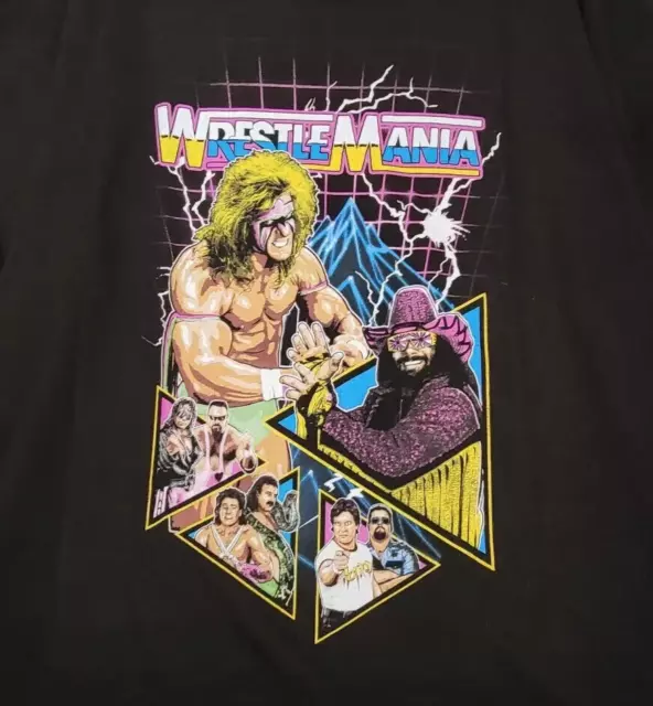 WWE WWF WrestleMania VI Camisa ADULTO 2XL XXL NEGRA LUCHA LIBRE años 90 RETRO HOMBRE NUEVA CON ETIQUETAS