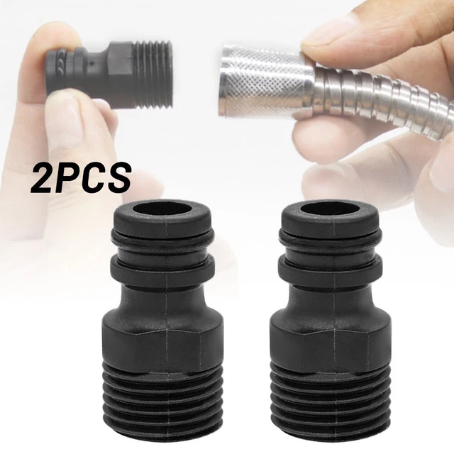 2PC 1/2 BSP-Threaded Tap Adaptor Garden Water Hose Quick Pipe Connector Fitting