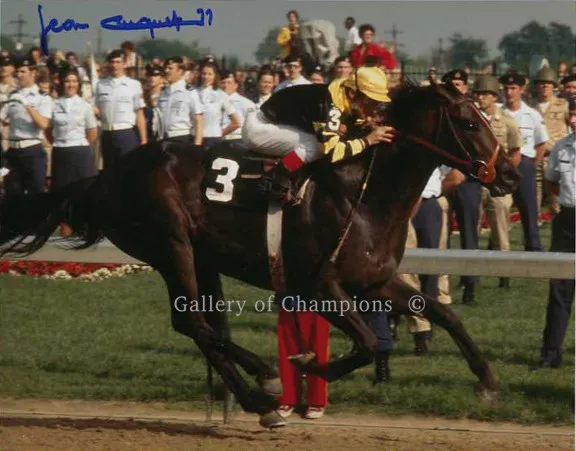 Decade of Champions Secretariat, Seattle Slew, Affirmed Matted Signed 3
