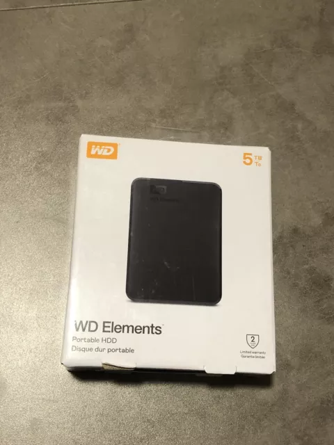 Western Digital Elements 5 TB, extern, 7200 1/min, 2,5" (WDBU6Y0050BBK-WESN)...