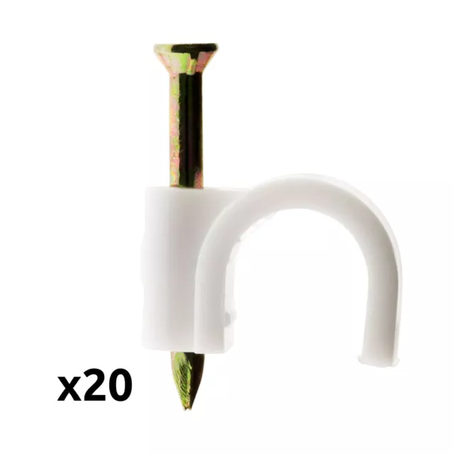 20 attaches plastiques Ø8 blanc - Zenitech