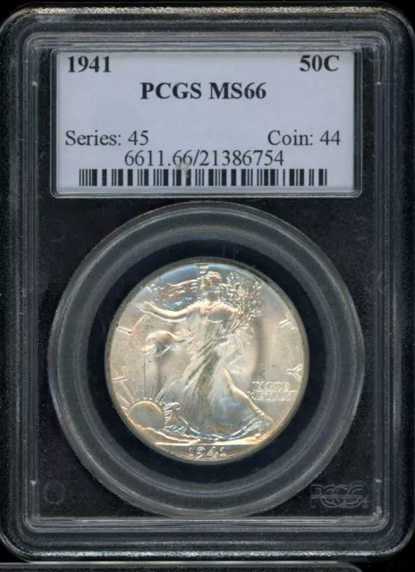 1941-  50C Pcgs Fifty Cent Coin Ms66