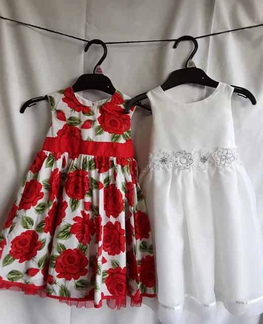 2 x Baby Girls pretty party/special occasion dresses age 12-18 months