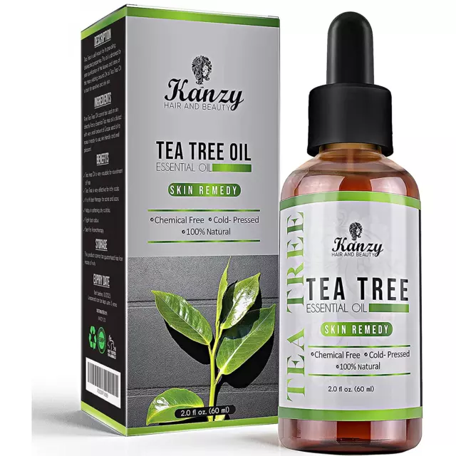 Kanzy Teebaumöl Bio Naturrein 60Ml Mit Pipette Kaltgepresst Tea Tree Oil Für Ges