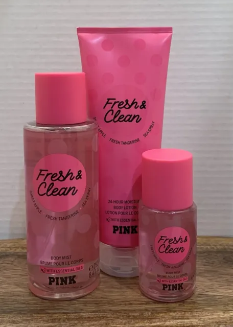 Victoria's Secret PINK Fresh & Clean Body Mist / Lotion / Travel Mist