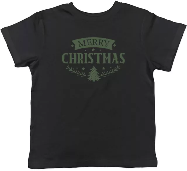 T-shirt Buon Natale verde salvia bambini bambini ragazzi ragazze regalo