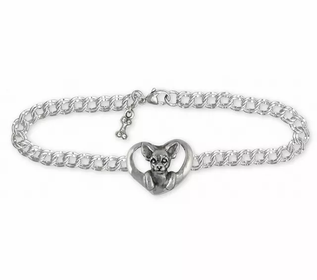 Chihuahua Jewelry Sterling Silver Chihuahua Bracelet Handmade Dog Jewelry CHW10-